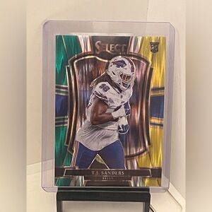 T.J. SANDERS 2025 PANINI SELECT FOOTBALL ROOKIE CARD